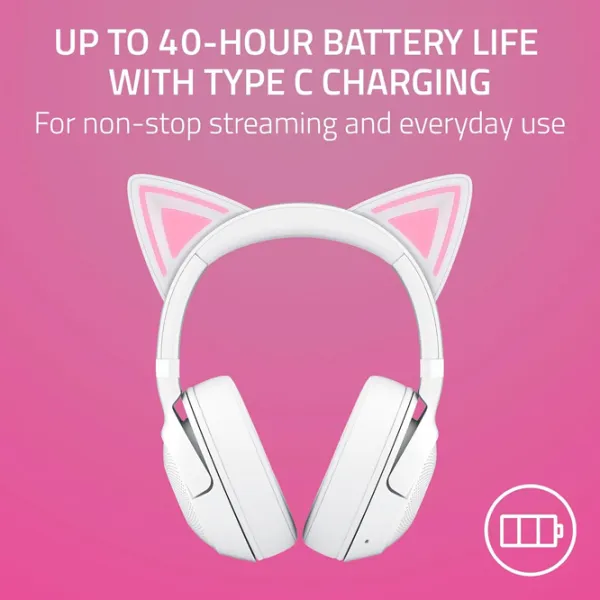 Наушники Razer Kraken Kitty Edition V2 Quartz Pink Белый Беспроводные/ Игровой photo 10