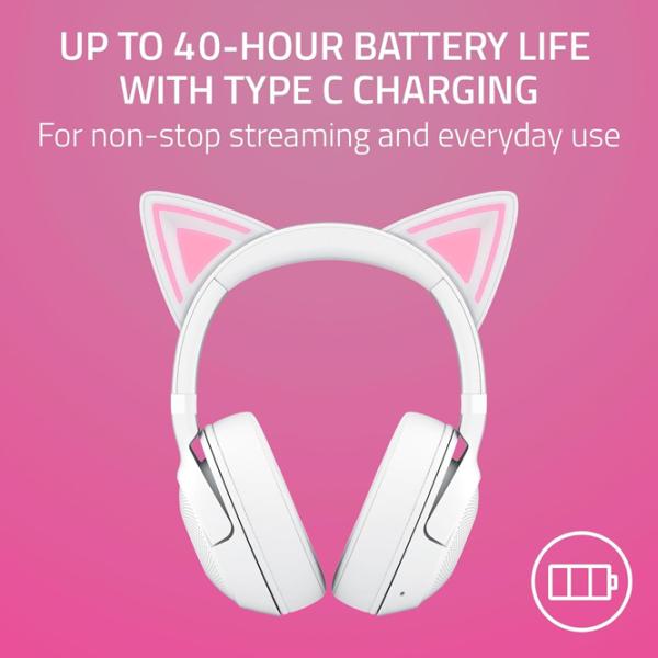 Наушники Razer Kraken Kitty Edition V2 Quartz Pink Белый Беспроводные/ Игровой photo 10