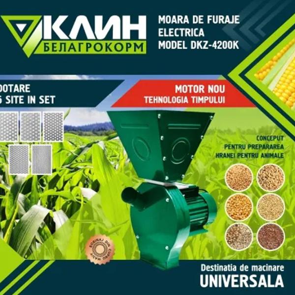 Moară electrică Belakrokorm DKZ-4200K 200 kg/h / 4200 W / 2900 rot/min photo 5