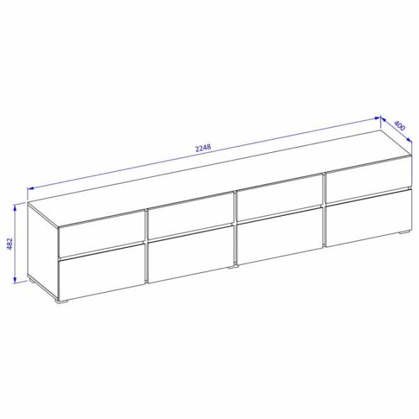 Тумба под телевизор Helvetia Cross 48.2 x 224.8 x 40см / ДСП photo 6