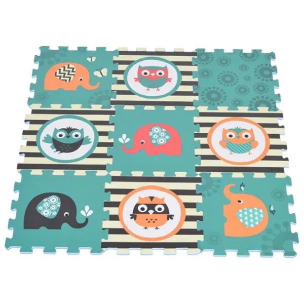 Covoraș puzzle Moni Elephant & Owl EVA / 1+ photo 1