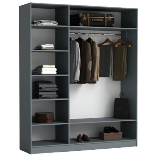 Шкаф Nex Home Urban 180 x 52см x 220 / ЛДСП / Antracit photo 2