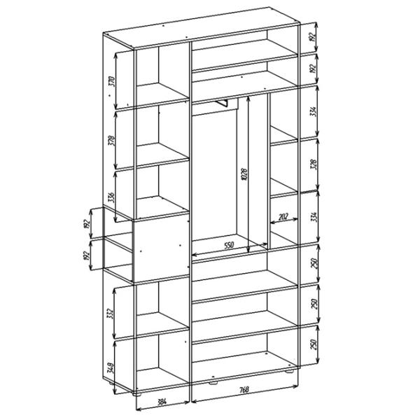 Шкаф Nex Home A015L 120 x 42см x 230 / ЛДСП / Белый photo 3