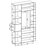 Dulap Nex Home A015L 120 x 42 x 230 / PAL / Alb photo 3