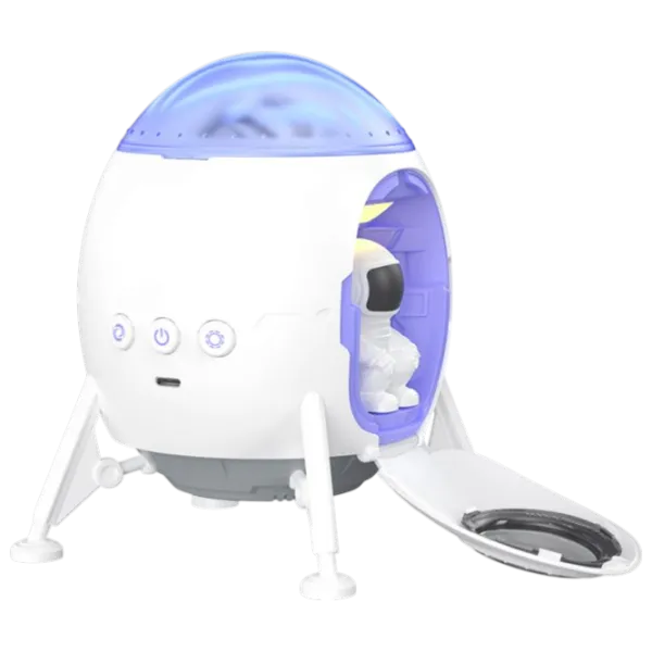 Lampă de noapte XO Astronaut Star and Galaxy Projector & Speaker White photo 2