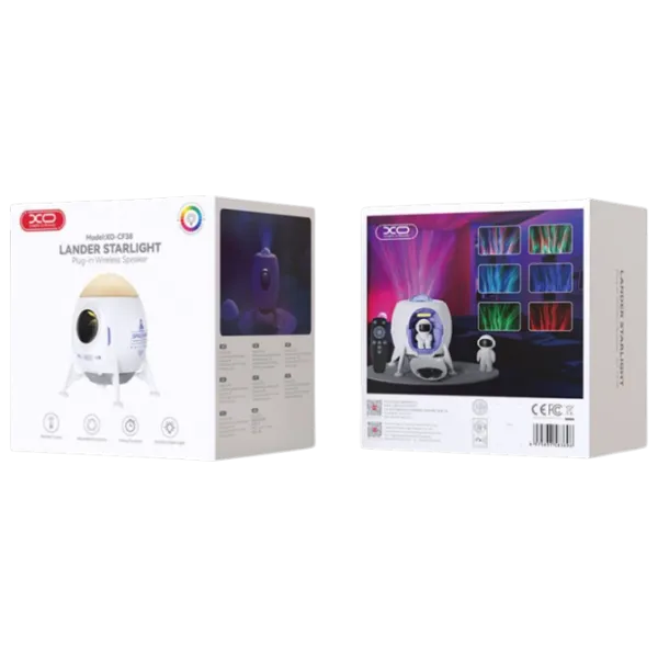 Lampă de noapte XO Astronaut Star and Galaxy Projector & Speaker White photo 4