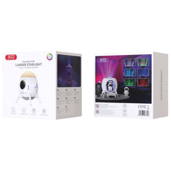Lampă de noapte XO Astronaut Star and Galaxy Projector & Speaker White photo 4
