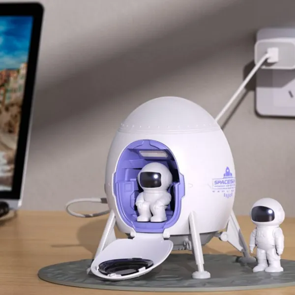 Lampă de noapte XO Astronaut Star and Galaxy Projector & Speaker White photo 5