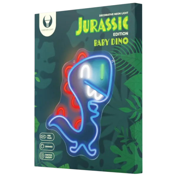 Lampă LED Forever Light Neon PLEXI JURASSIC BABY DINO Blue photo 2
