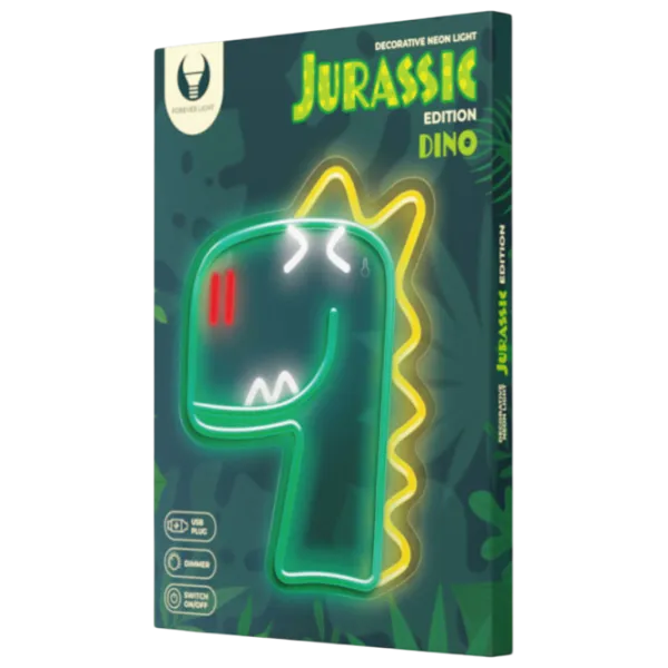 Lampă LED Forever Light Neon PLEXI JURASSIC BABY DINO Green photo 4