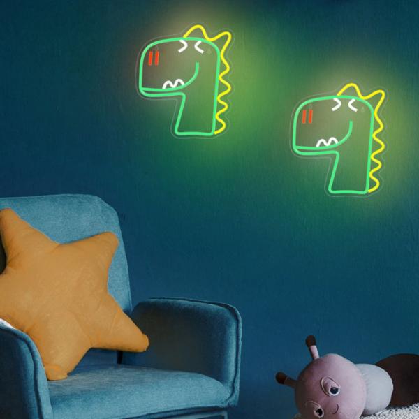 Lampă LED Forever Light Neon PLEXI JURASSIC BABY DINO Green photo 5