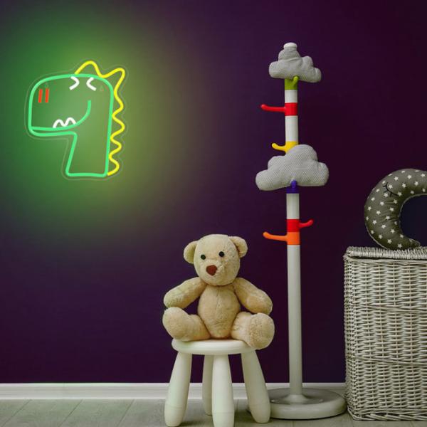 Lampă LED Forever Light Neon PLEXI JURASSIC BABY DINO Green photo 6