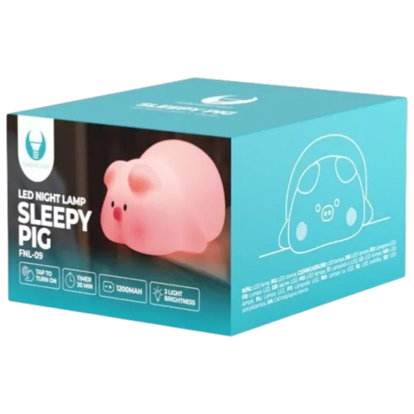 Lampă de noapte Forever Light FNL-09 SLEEPY PIG Pink photo 5