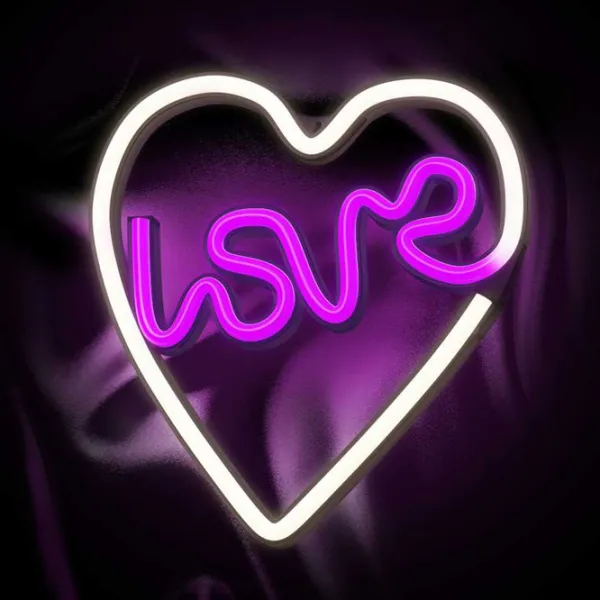 Lampă LED Neolia NNE02 LOVE HEART Purple photo 4