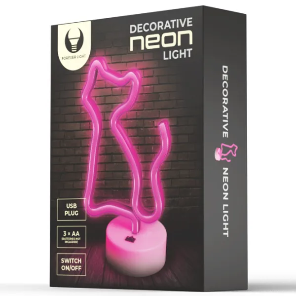 Lampă LED Forever Light FSNE02 CAT Pink photo 4