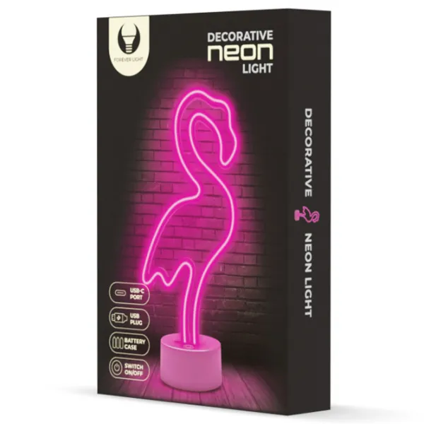 Lampă LED Forever Light FSC-11 FLAMINGO Pink photo 2