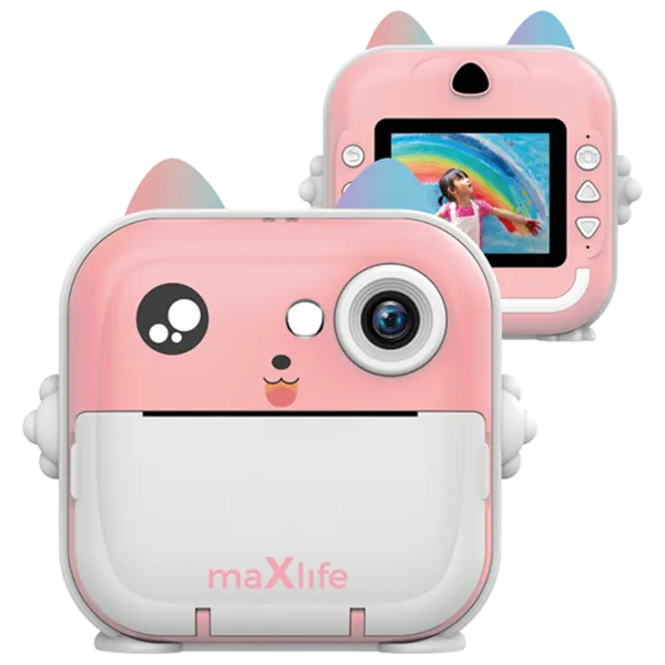 Фотоаппарат Maxlife Instant Cat MXPC-100 3+ / White Розовый photo 1