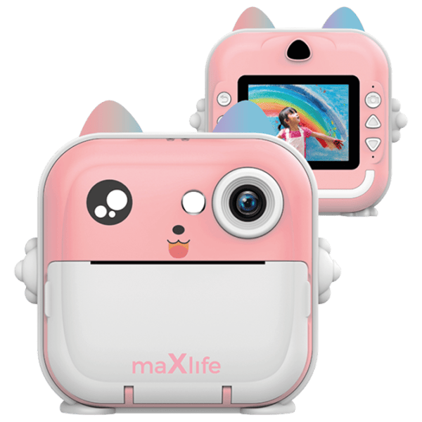 Фотоаппарат Maxlife Instant Cat MXPC-100 3+ / White Розовый photo 1