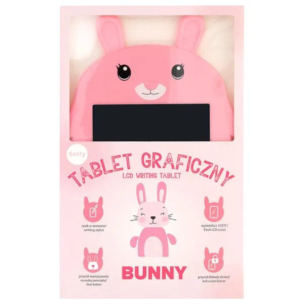 Графический планшет Setty Writting Board Rabbit D336 3+ / White Розовый photo 1