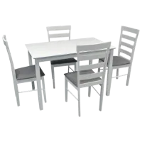 Set masă și scaune Evelin GLORIA + 4 GLORIA Dreptunghiulară / Lemn / White