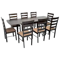 Set masă și scaune Evelin HV-27V + 8 GLORIA Dreptunghiulară / MDF / Chocolate