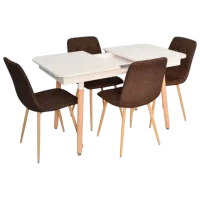 Set masă și scaune Evelin HV-27V + 4 YTC 080Wo Dreptunghiulară / MDF / White