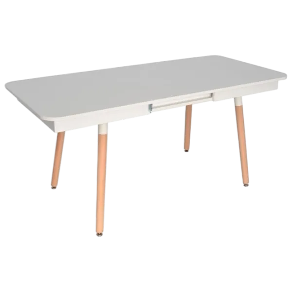 Set masă și scaune Evelin HV-27V + 4 YTC 080Wo Dreptunghiulară / MDF / White photo 2