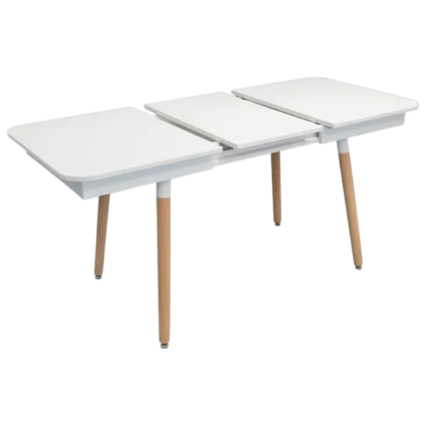 Set masă și scaune Evelin HV-27V + 4 YTC 080Wo Dreptunghiulară / MDF / White photo 3