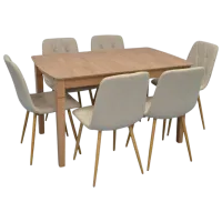 Set masă și scaune Evelin HV-27V + 6 YTC 080Wo Dreptunghiulară / Lemn / Light Brown