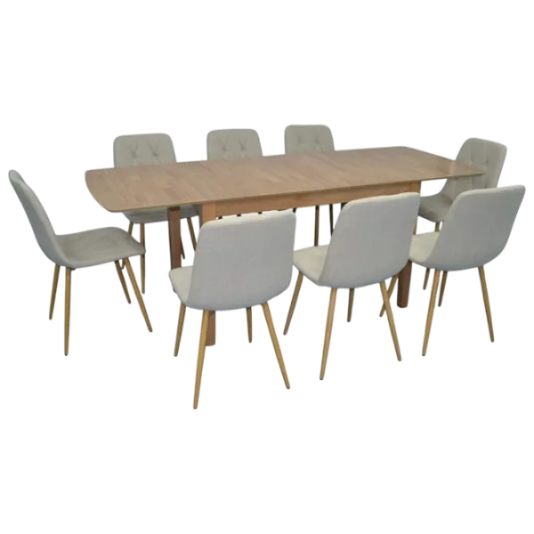 Set masă și scaune Evelin HV-27V + 8 YTC 080Wo Dreptunghiulară / Lemn / Light Brown photo 1