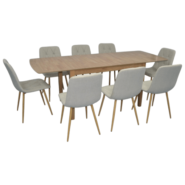 Set masă și scaune Evelin HV-27V + 8 YTC 080Wo Dreptunghiulară / Lemn / Light Brown photo 1