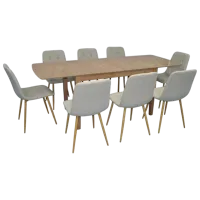 Set masă și scaune Evelin HV-27V + 8 YTC 080Wo Dreptunghiulară / Lemn / Light Brown