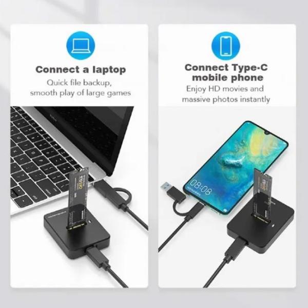 Док-станция Gembird DD-U3M2 USB Type-C / Черный photo 6