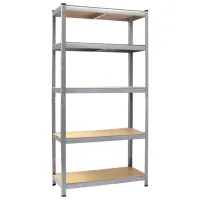 Стеллаж Humberg 5488974 180 x 90 x 40см cm / МДФ / Серебро