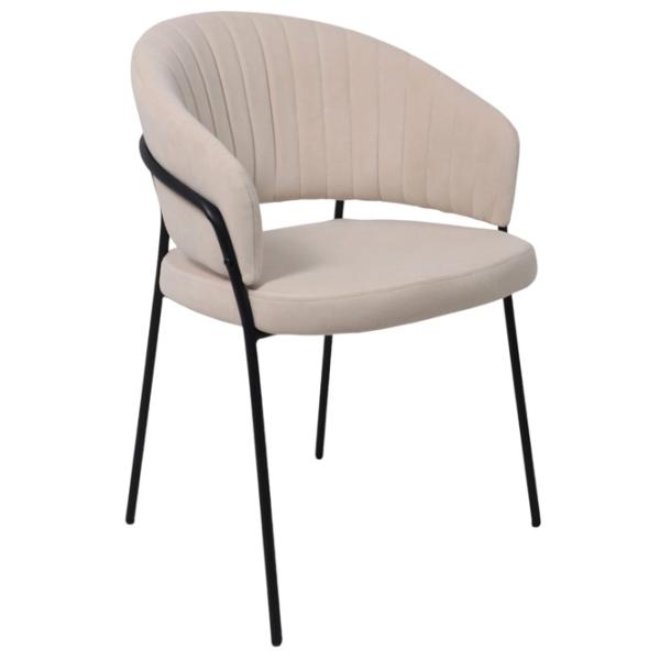 Scaun de bucătărie Viconi Laguna Catifea/ Beige Black photo 1