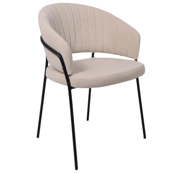 Scaun de bucătărie Viconi Laguna Catifea/ Beige Black photo 3