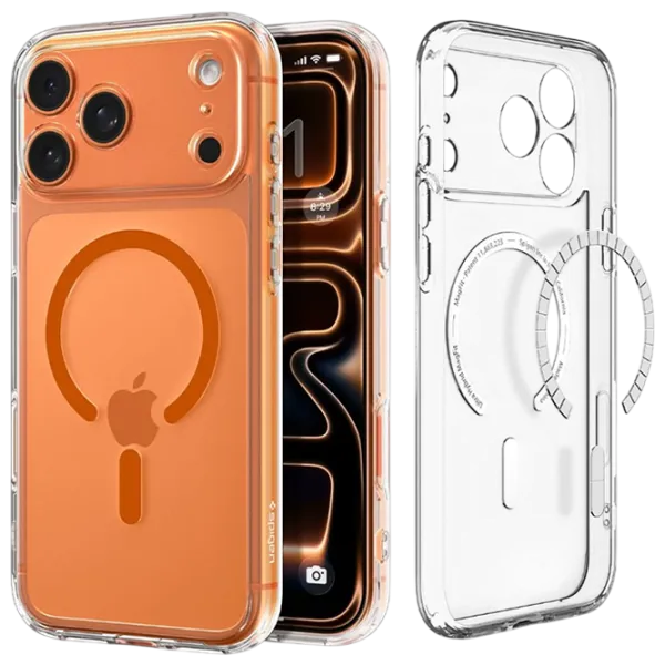 Чехол для смартфона Apple iPhone 17 Pro Max Spigen / MagSafe Back / ПК / Оранжевый Прозрачный photo 2