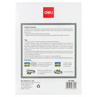 Folie pentru laminare DELI DLE3816 , A4 photo 4