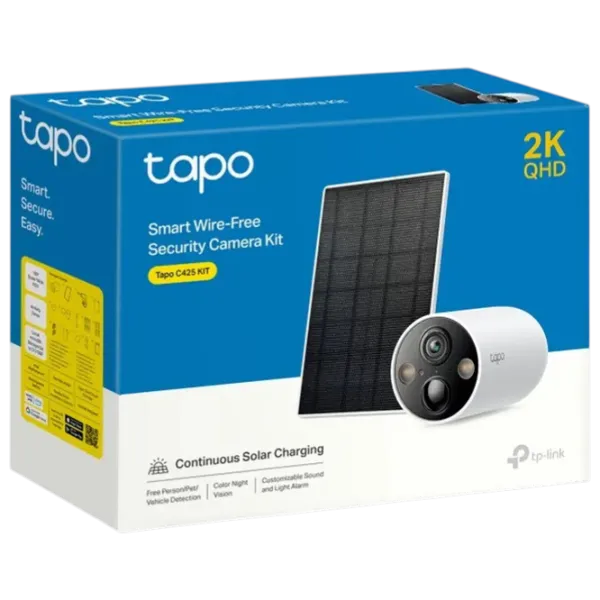 Cameră de supraveghere TP-Link TAPO C425 + Solar Panel Fără fir/ White photo 4