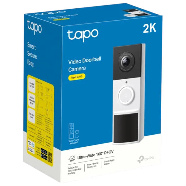 Sonerie inteligentă TP-Link Outdoor TAPO D210 Белый photo 4