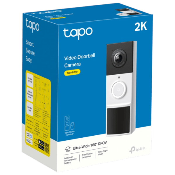 Sonerie inteligentă TP-Link Outdoor TAPO D210 Белый photo 4