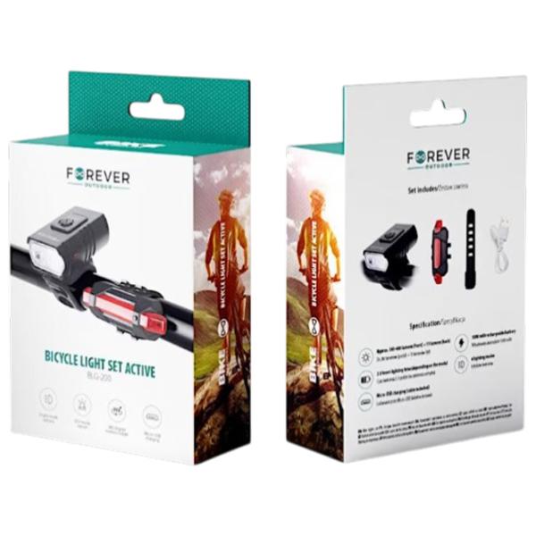 Lanterna bicicletei Forever BLG-200 Black Red photo 2