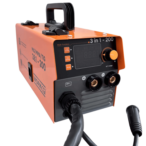 Aparat de sudat Technoworker 3 in 1 200 240 V semiautomat (MIG/MAG), cu electrod (MMA), cu gaz inert (TIG) / Orange photo 1