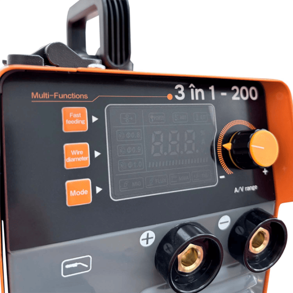 Aparat de sudat Technoworker 3 in 1 200 240 V semiautomat (MIG/MAG), cu electrod (MMA), cu gaz inert (TIG) / Orange photo 2