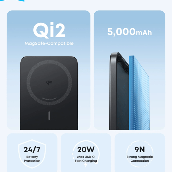 Power Bank Anker MagGo Slim 5000 mAh/ Black photo 3