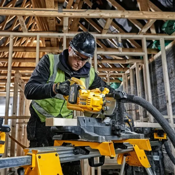 Fierăstrău pentru tăieri înclinate Dewalt DCS777N 216 mm / Yellow photo 7