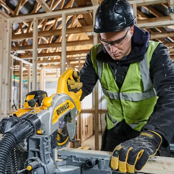 Fierăstrău pentru tăieri înclinate Dewalt DCS777T2 216 mm / Yellow photo 6