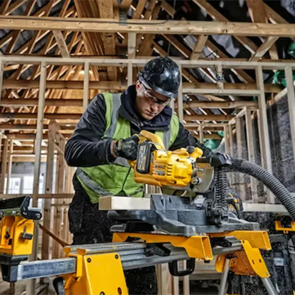 Fierăstrău pentru tăieri înclinate Dewalt DCS777T2 216 mm / Yellow photo 7