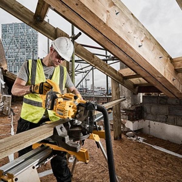 Fierăstrău pentru tăieri înclinate Dewalt DCS777T2 216 mm / Yellow photo 11