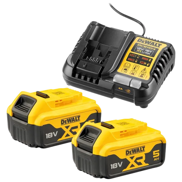 Комплект из аккумулятора и зарядного устройства Dewalt DCB1104P2 Li-Ion / 5 Ач / 18 V photo 2